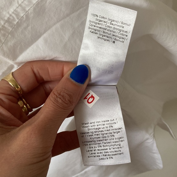 NWOT Ganni White Asymmetric Collar Shirt - Picture 11 of 12